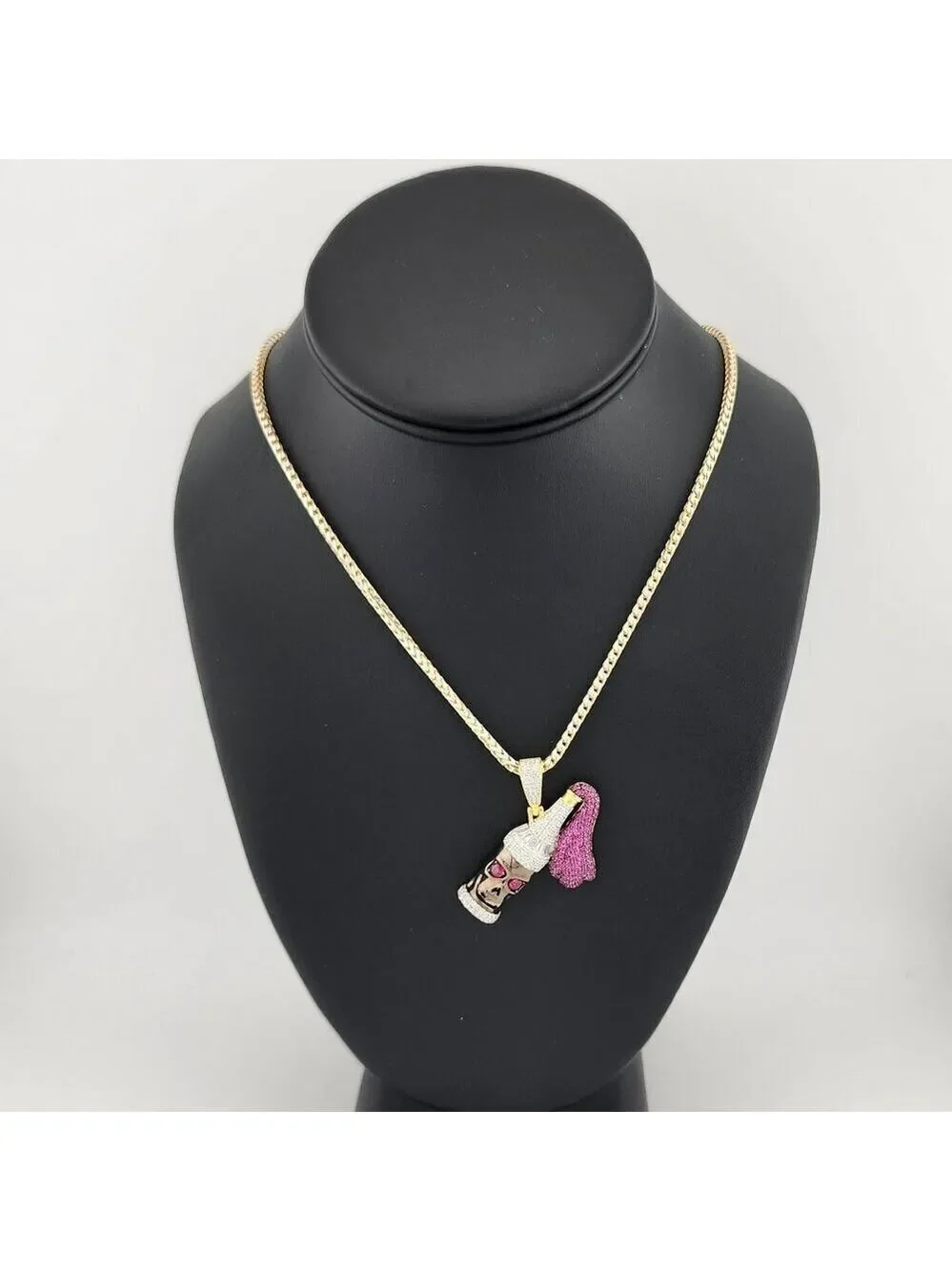 Brand New Sterling Silver 925 Skull bottle Necklace